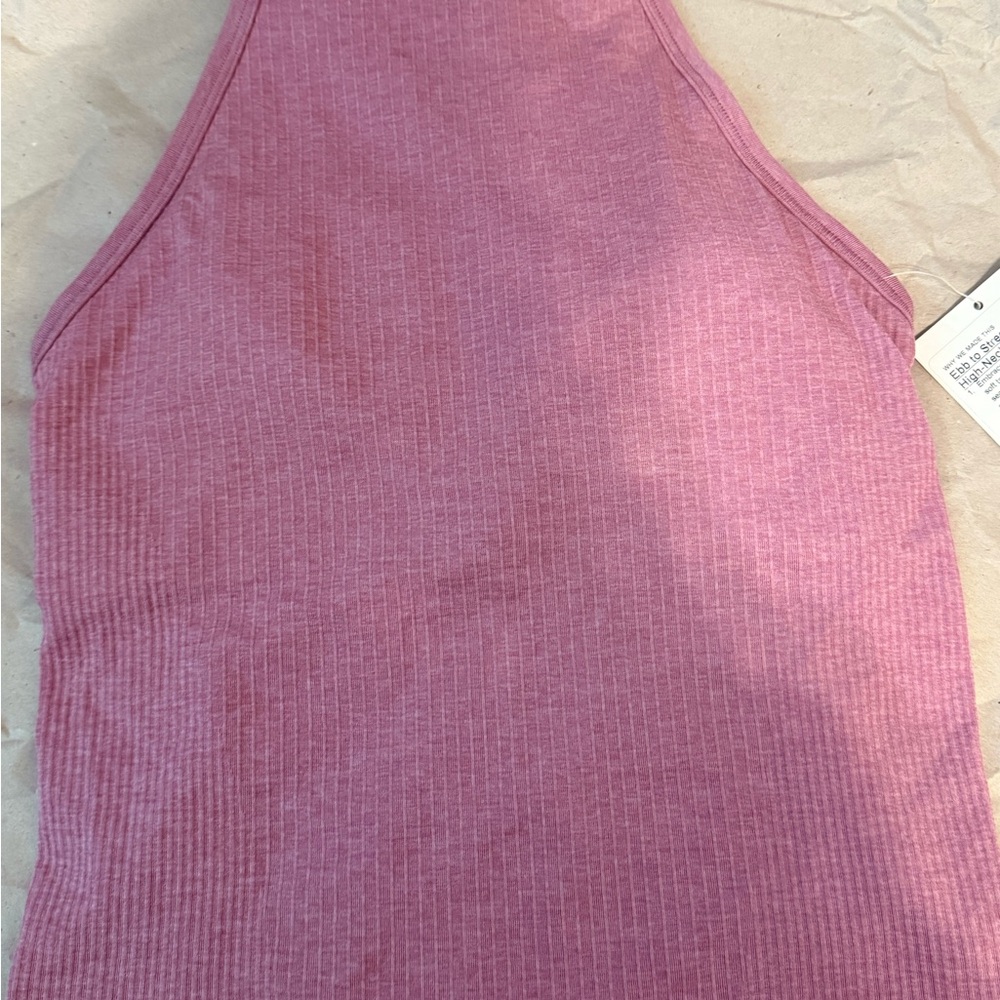 Women's Pink Ribbed Halter Top